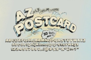 AZ Postcard 3D: A Superhero-Inspired Hand-Drawn Font for Creative Design