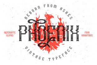Phoenix Vintage Typeface: A Detailed Look at Its Four Variations and Practical Use
